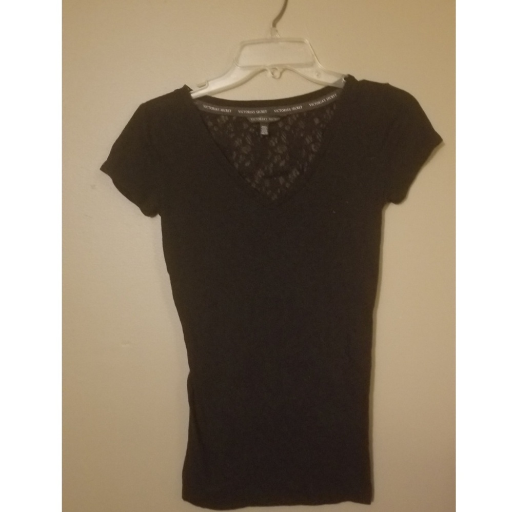 Black VS tshirt with lace back